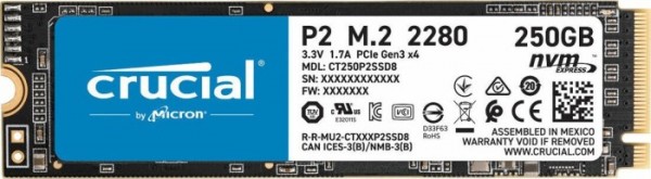 250GB Crucial P2, M.2 PCI-E