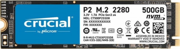 500GB Crucial P2, M.2 PCI-E